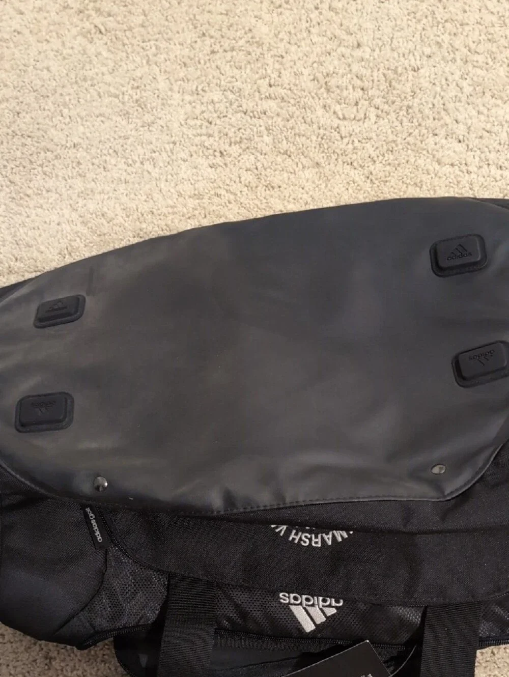 adidas Black Duffel with White Whitemarsh Valley Embroidery